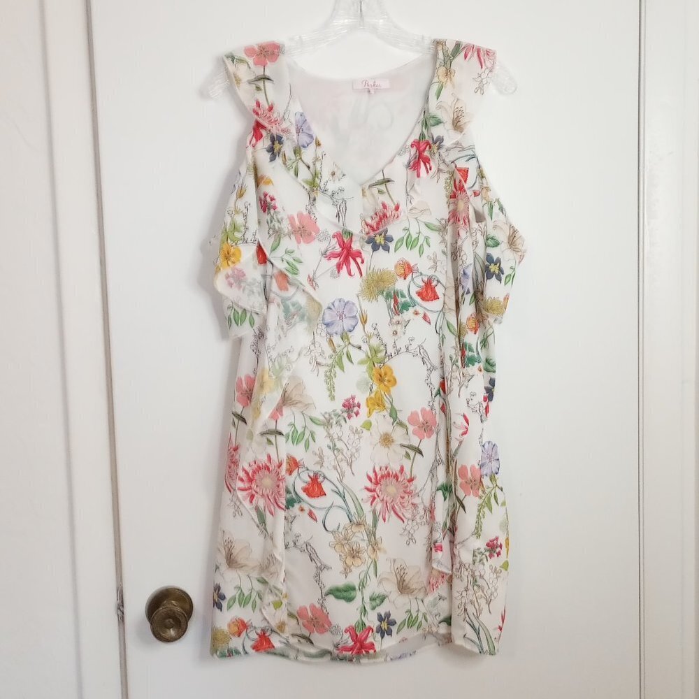 Parker Sangria Floral Ruffle Dress
